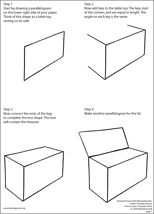how to draw treasure chests